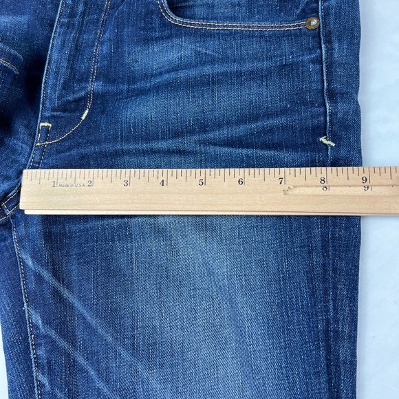 American Eagle Jean Women 8 Skinny Dark Blue Whisker Cone Stretch Denim USA Made - Picture 15 of 16